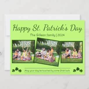 Tarjeta Festiva Feliz día de San Patricio familia de tréboles 3 fo