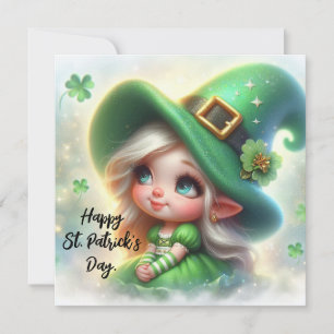 Tarjeta Festiva Feliz día de San Patricio Gnomo lindo