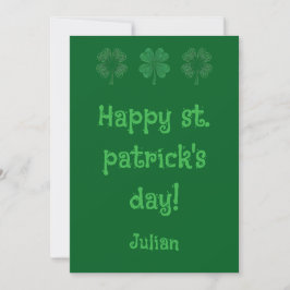 Tarjeta Festiva Feliz día de San Patricio – Irlandés clásico