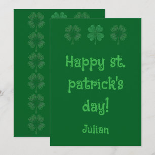 Tarjeta Festiva Feliz día de San Patricio – Irlandés clásico