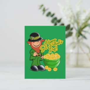 Tarjeta Festiva ¡Feliz Día de San Patricio! Leprechaun Gold