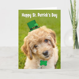 Tarjeta Festiva Feliz Día de San Patricio, mi perro de labrador