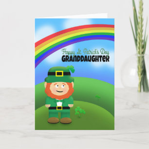 Tarjeta Festiva Feliz Día de San Patricio, nieta Leprechaun