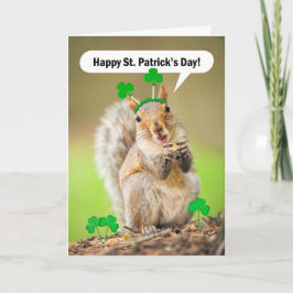 Tarjeta Festiva Feliz día de San Patricio para cualquier ardilla