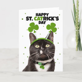 Tarjeta Festiva Feliz día de San Patricio para cualquier gato con