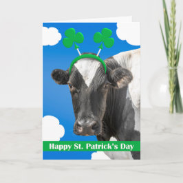 Tarjeta Festiva Feliz día de San Patricio para cualquier vaca en t