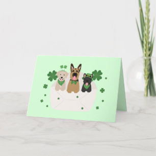 Tarjeta Festiva Feliz día de San Patricio perro correo