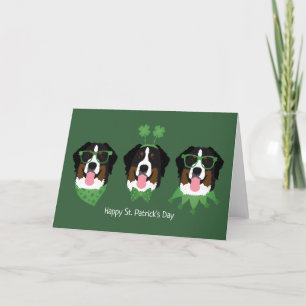 Tarjeta Festiva Feliz Día de San Patricio Perros de Montaña de Ber