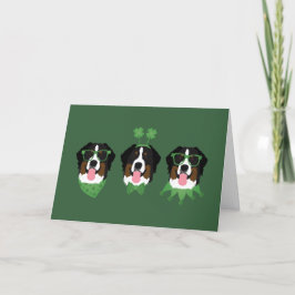 Tarjeta Festiva Feliz día de San Patricio perros de montaña de Ber