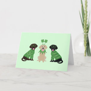Tarjeta Festiva Feliz día de San Patricio perros Labrador Retrieve