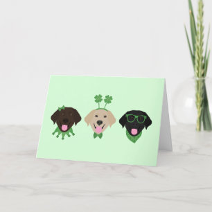 Tarjeta Festiva Feliz día de San Patricio perros Labrador Retrieve