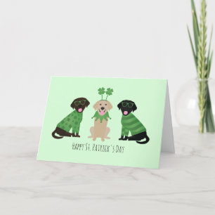 Tarjeta Festiva Feliz día de San Patricio perros Labrador Retrieve