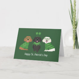 Tarjeta Festiva Feliz día de San Patricio perros Maltipoo
