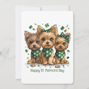 Tarjeta Festiva Feliz Día de San Patricio Perros Terribles en York