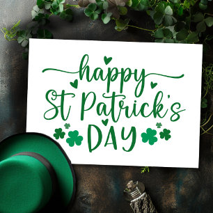 Tarjeta Festiva Feliz Día de San Patricio, Personalizado de corazo