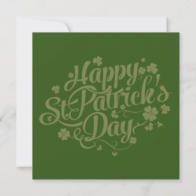 Tarjeta Festiva Feliz Día de San Patricio // Saludos en blanco de  (Anverso)