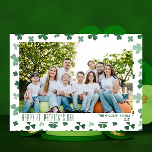 Tarjeta Festiva Feliz día de San Patricio Shamrocks familia 1 foto