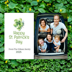 Tarjeta Festiva Feliz día de San Patricio Shamrocks familia 1 foto
