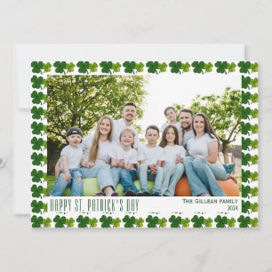 Tarjeta Festiva Feliz día de San Patricio Shamrocks familia 1 foto