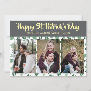 Tarjeta Festiva Feliz día de San Patricio Shamrocks familia 3 foto