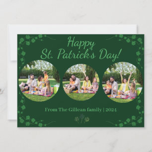 Tarjeta Festiva Feliz día de San Patricio Shamrocks familia 3 foto