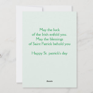Tarjeta Festiva Feliz día de San Patricio Suerte Shamrocks Simple