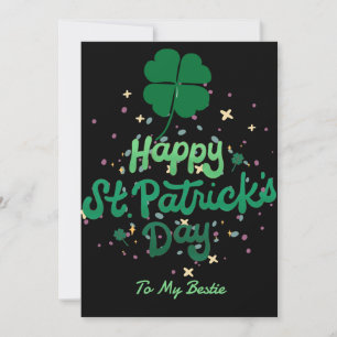 Tarjeta Festiva Feliz día de San Patricio Suerte Shamrocks Simple 