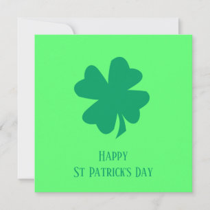 Tarjeta Festiva Feliz día de San Patricio trébol verde irlandés 20