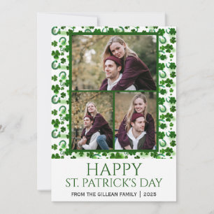 Tarjeta Festiva Feliz día de San Patricio tréboles familia 3 foto