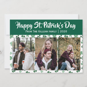 Tarjeta Festiva Feliz día de San Patricio tréboles familia 3 foto