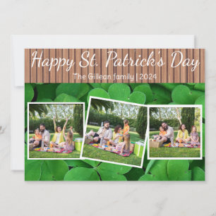 Tarjeta Festiva Feliz día de San Patricio tréboles familia 3 foto