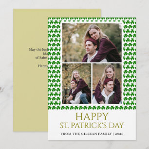 Tarjeta Festiva Feliz día de San Patricio tréboles familia 3 foto