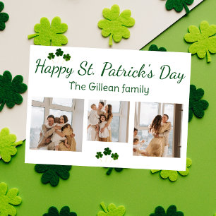 Tarjeta Festiva Feliz día de San Patricio tréboles familia 3 foto
