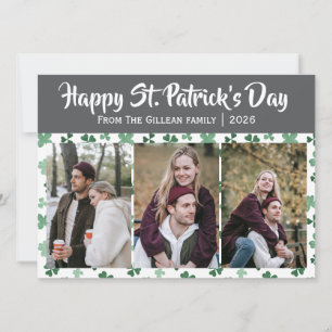 Tarjeta Festiva Feliz día de San Patricio tréboles familia 3 foto