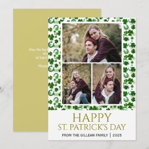 Tarjeta Festiva Feliz día de San Patricio tréboles familia 3 foto