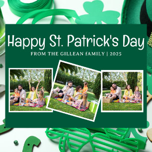 Tarjeta Festiva Feliz Día de San Patrick Familia Shamrock 3 foto