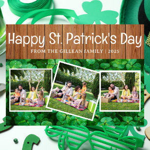 Tarjeta Festiva Feliz Día de San Patrick Familia Shamrock 3 foto