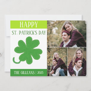 Tarjeta Festiva Feliz Día de San Patrick Familia Shamrock 3 foto
