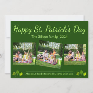 Tarjeta Festiva Feliz Día de San Patrick Familia Shamrock 3 foto