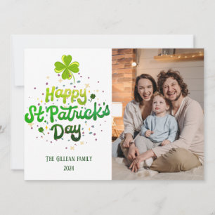 Tarjeta Festiva Feliz Día de San Patrick, foto de la familia Shamr