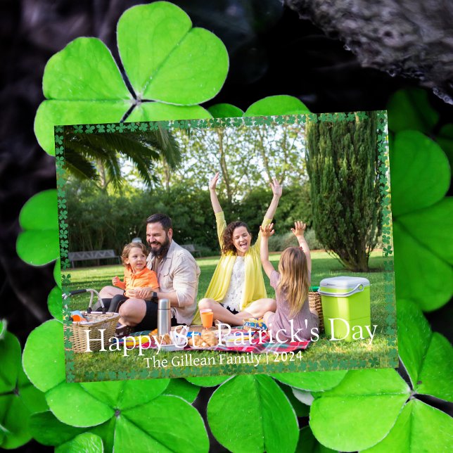 Tarjeta Festiva Feliz Día de San Patrick, foto de la familia Shamr (Subido por el creador)