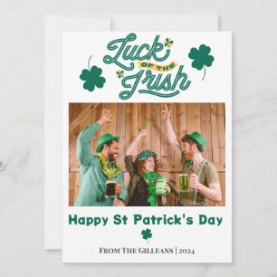 Tarjeta Festiva Feliz Día de San Patrick, foto de la familia Shamr