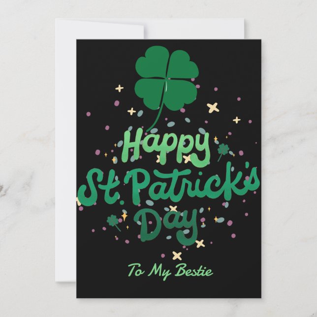 Tarjeta Festiva Feliz Día de San Patrick Lucky Shamrock Simple (Anverso)