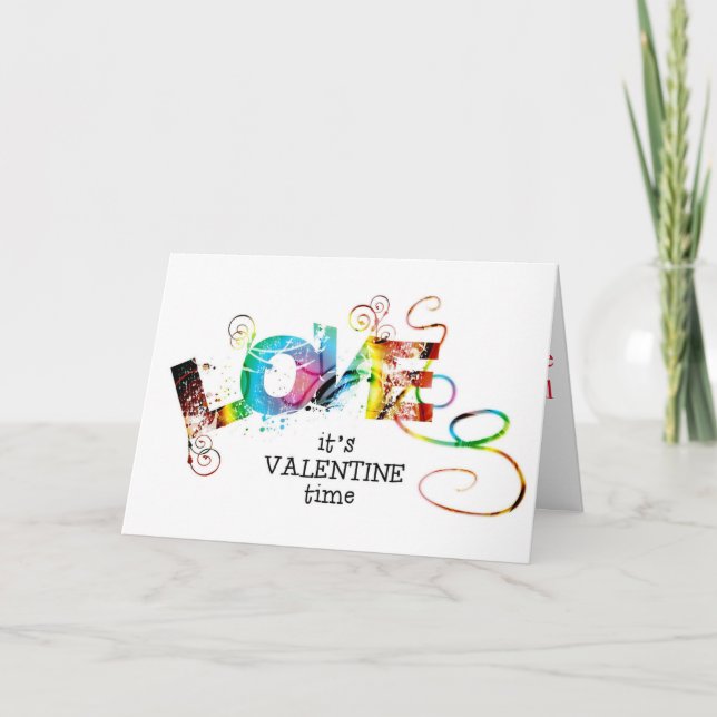 Tarjeta Festiva Feliz día de San Valentín (Anverso)