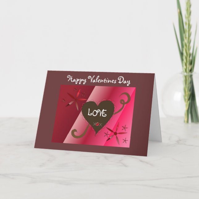 Tarjeta Festiva Feliz Día de San Valentín (Anverso)