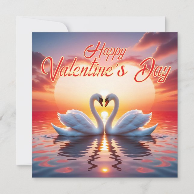 Tarjeta Festiva Feliz Día de San Valentín (Anverso)