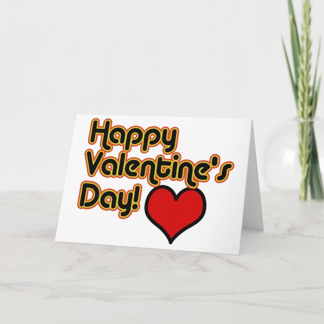 Tarjeta Festiva Feliz Día de San Valentín (Anverso)