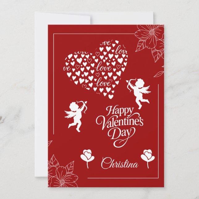 Tarjeta Festiva Feliz día de San Valentín (Anverso)