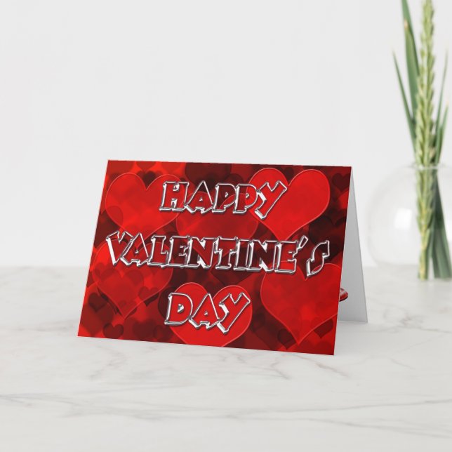 Tarjeta Festiva Feliz Día de San Valentín (Anverso)