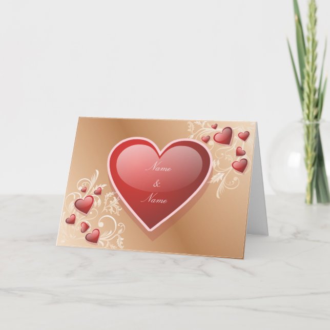 Tarjeta Festiva Feliz Día de San Valentín (Anverso)